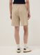Beige cotton-blend regular-fit shorts with elasticated waist_2