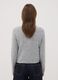 Grey jacquard stretch wool crew-neck cardigan, regular fit_3