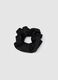 Black satin women's hair scrunchie_0