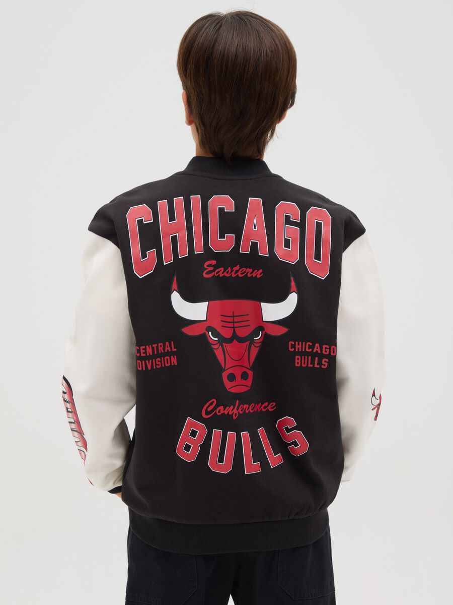 Varsity bomber jacket with patches and NBA Chicago Bulls_2