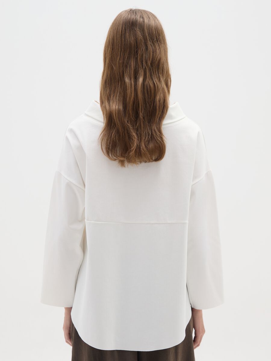 White stretch cotton regular fit jumper_2