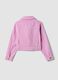 Girl's regular fit pink denim cotton jacket with pockets_1