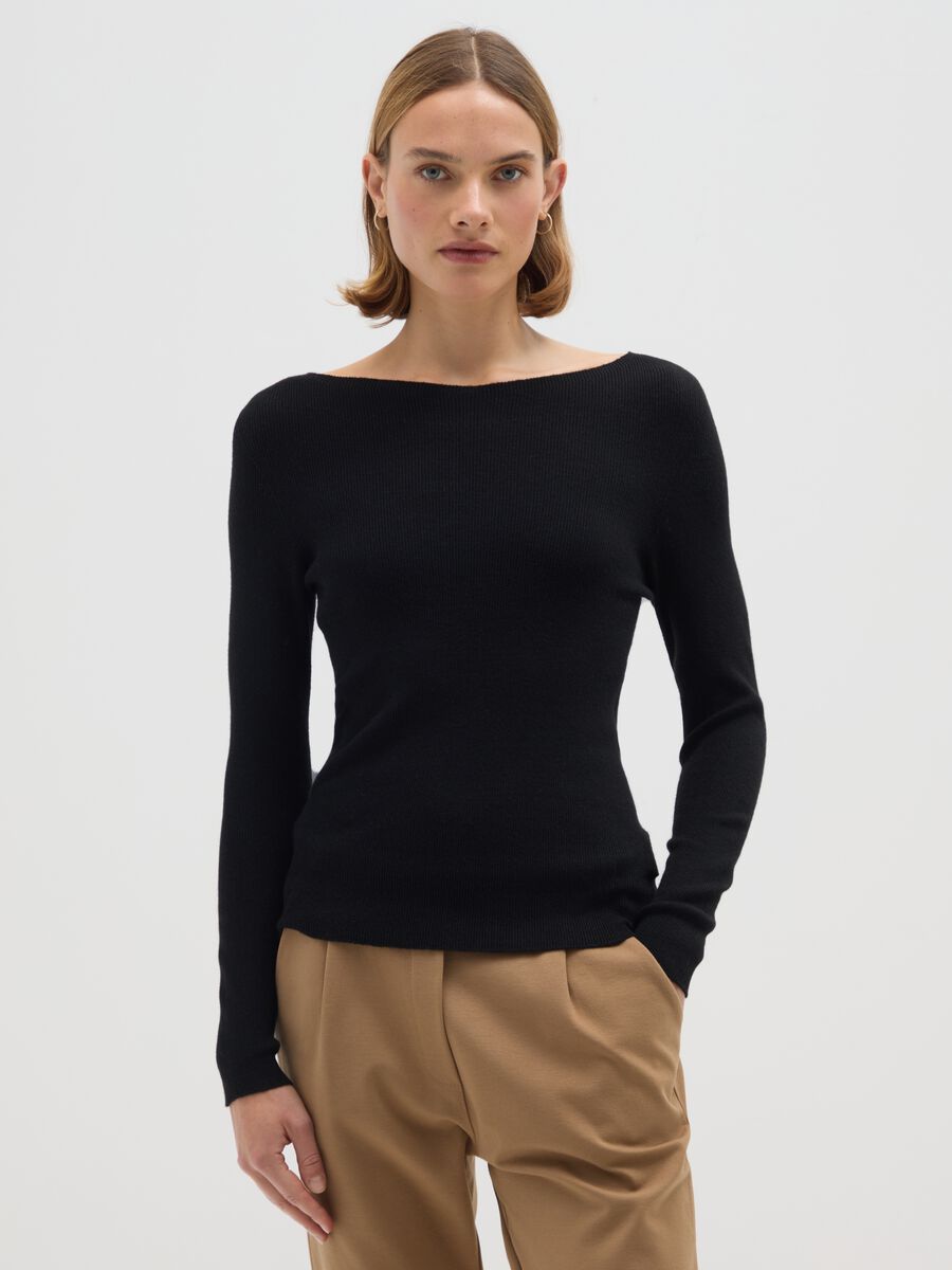 Maglione nero regular fit_0