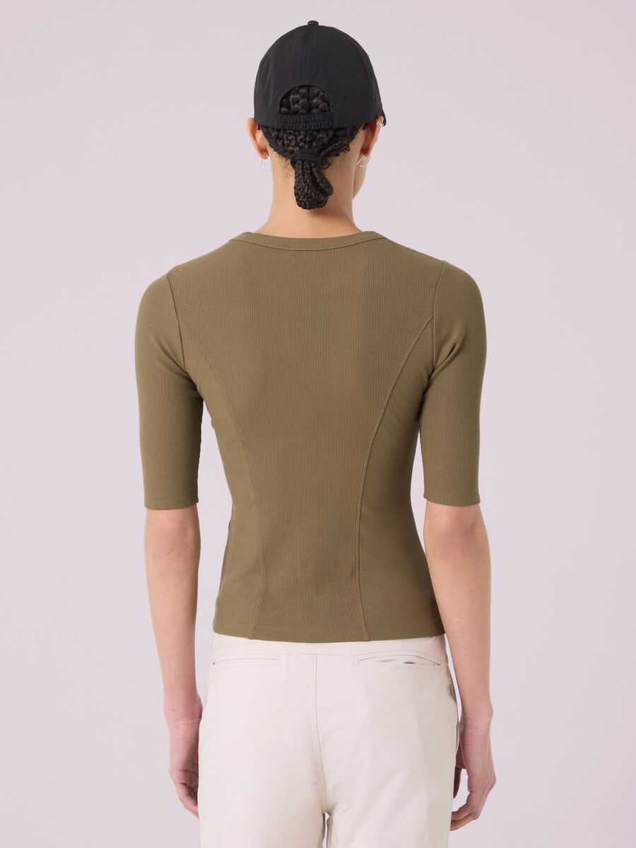 Ribbed stretch modal T-shirt ALTAVIA STUDIO_3