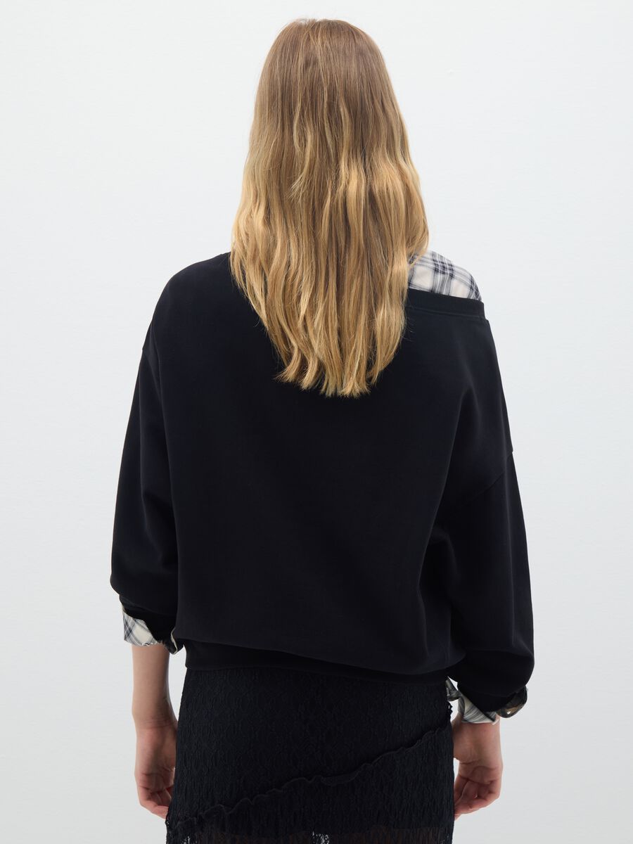 Regular fit black pure cotton sweatshirt_3
