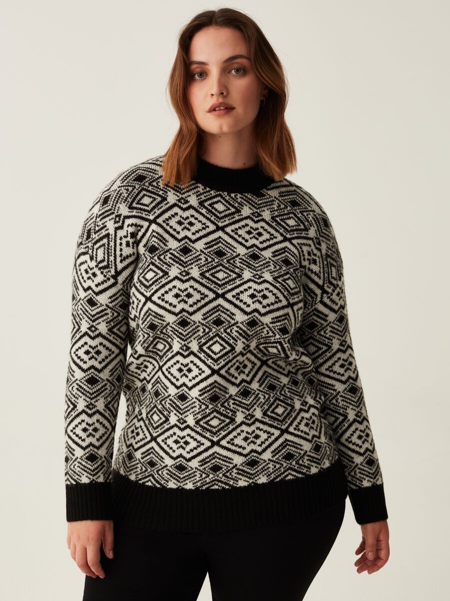 Pullover con disegno jacquard Curvy_0