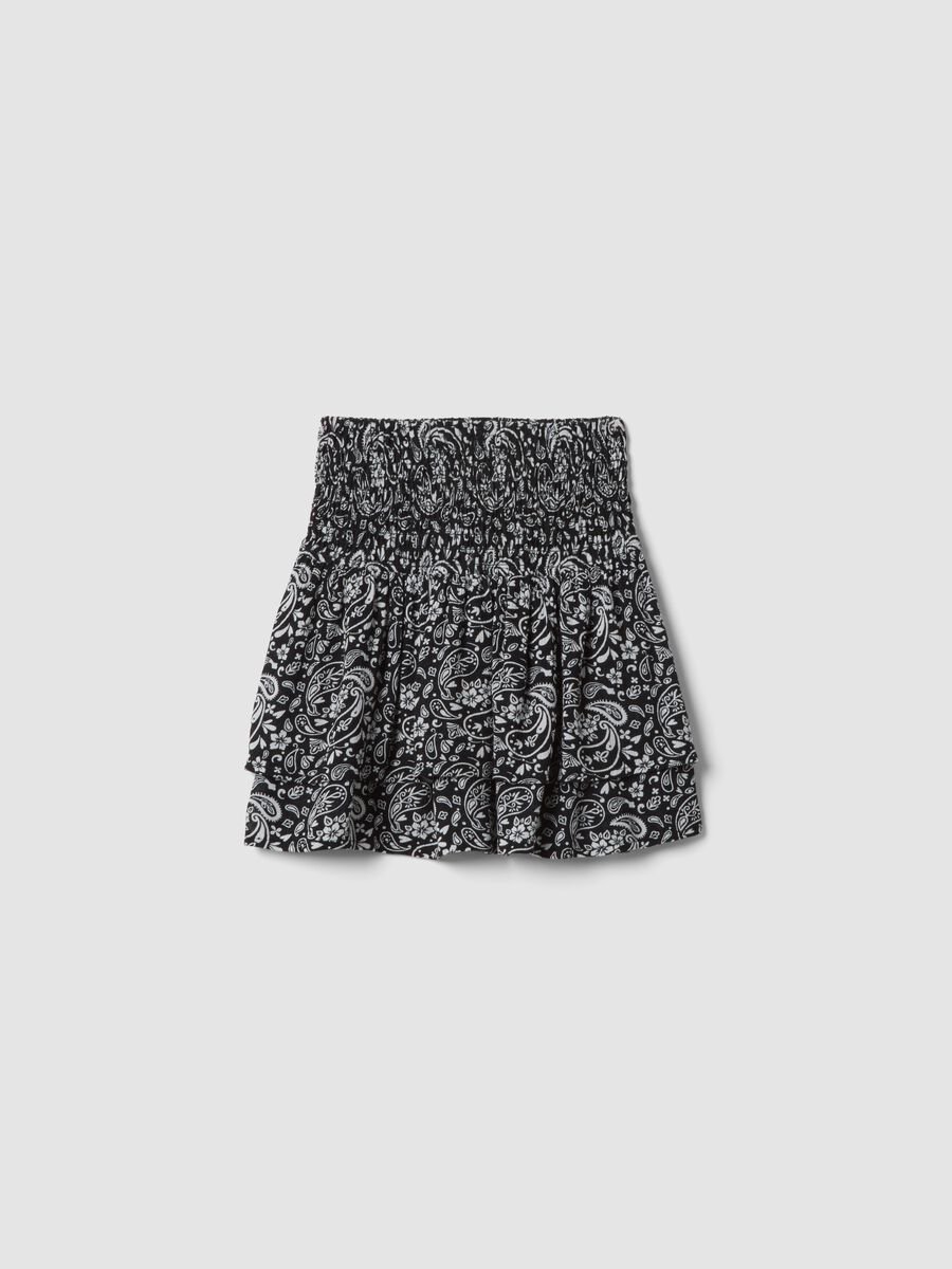 Girls&rsquo; multicolour pure-viscose mini skirt with paisley print_0
