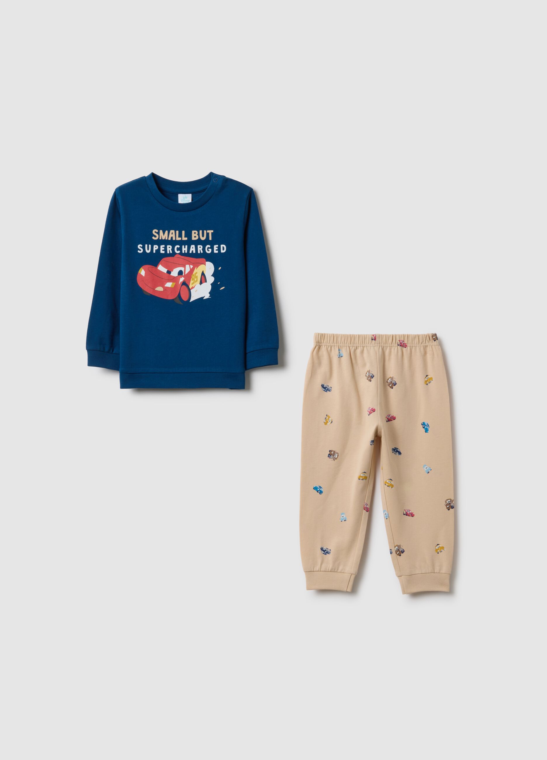 Pigiama in puro cotone multicolor da neonato regular fit con stampe Cars