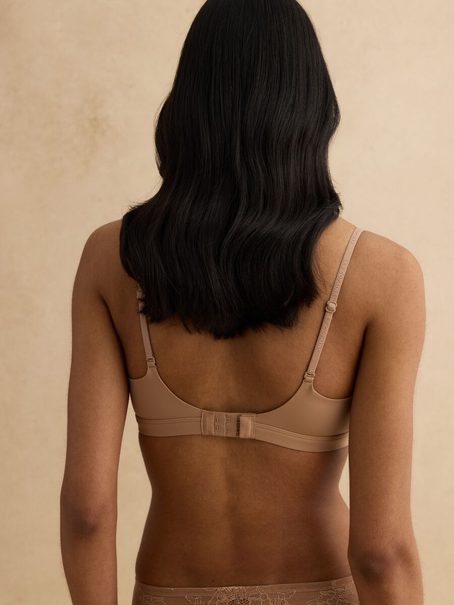 Beige microfibre triangle bra_2