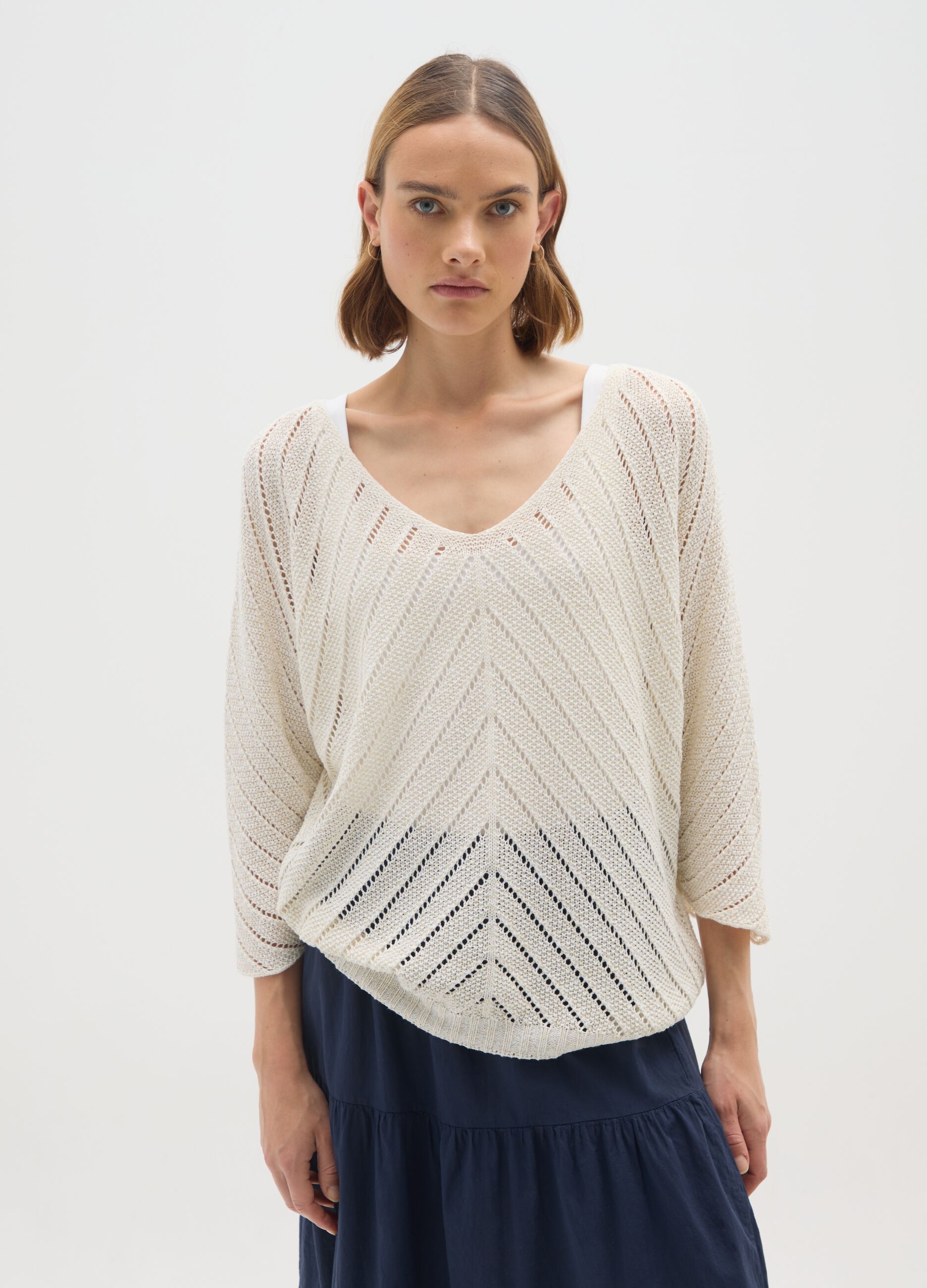Beige regular fit sweater