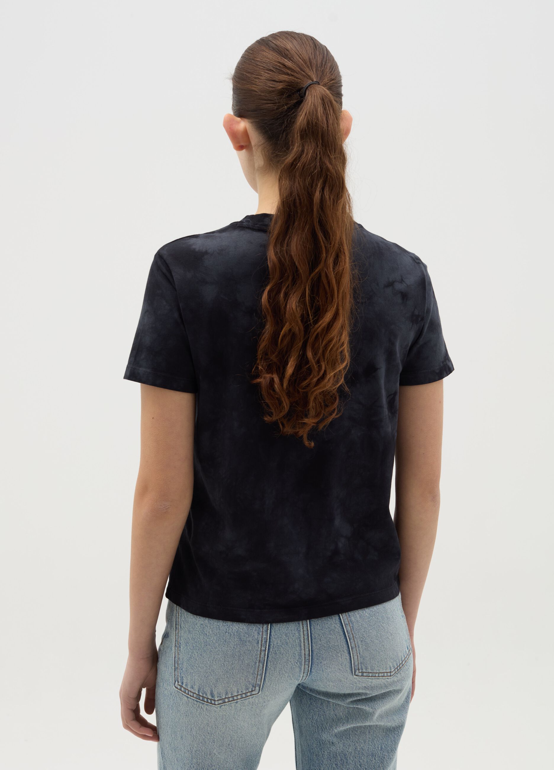 T-shirt Tie Dye con stampa Nirvana