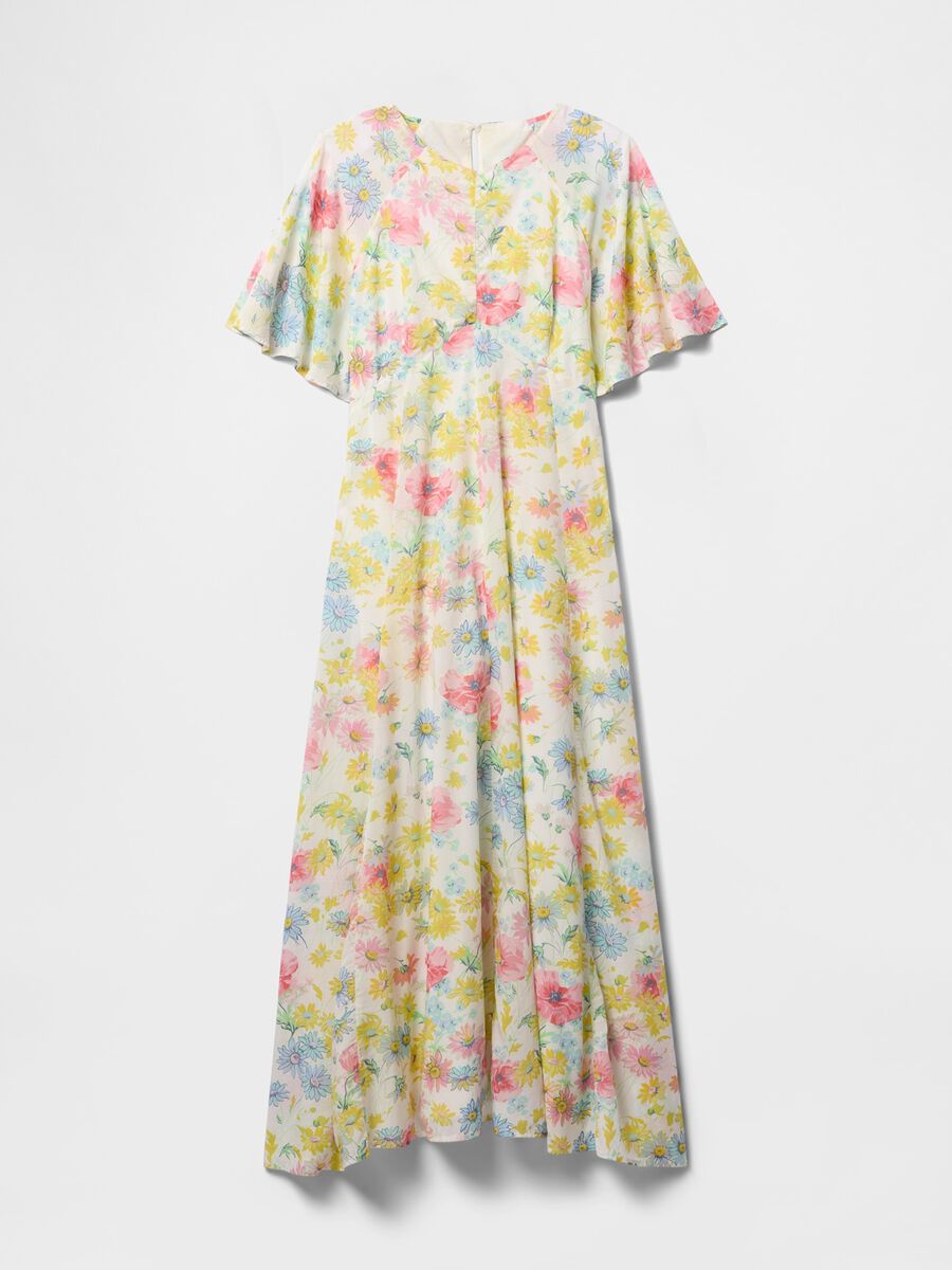 Gap multicoloured floral long dress in viscose and cotton blend_4