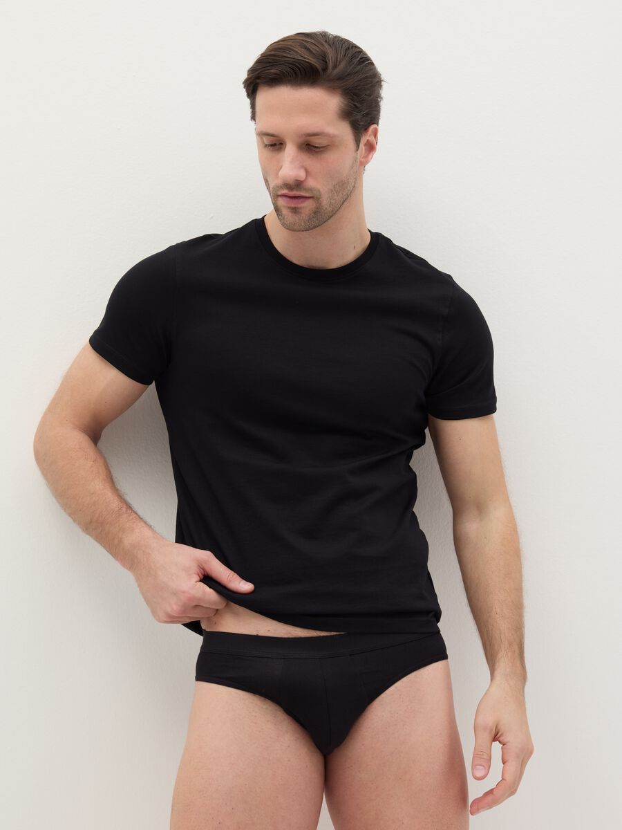 Three-pack briefs in stretch cotton_0