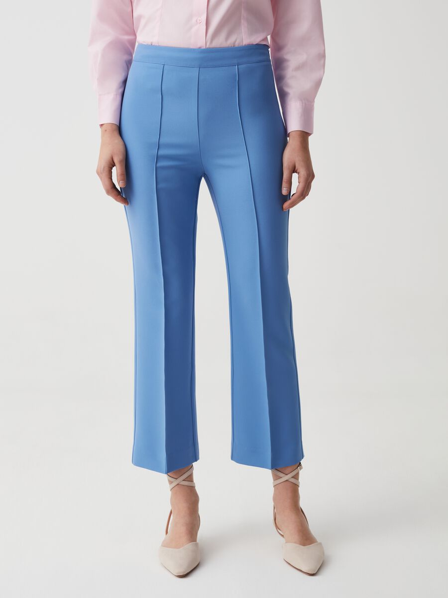 Ankle-fit trousers with raised seams_1