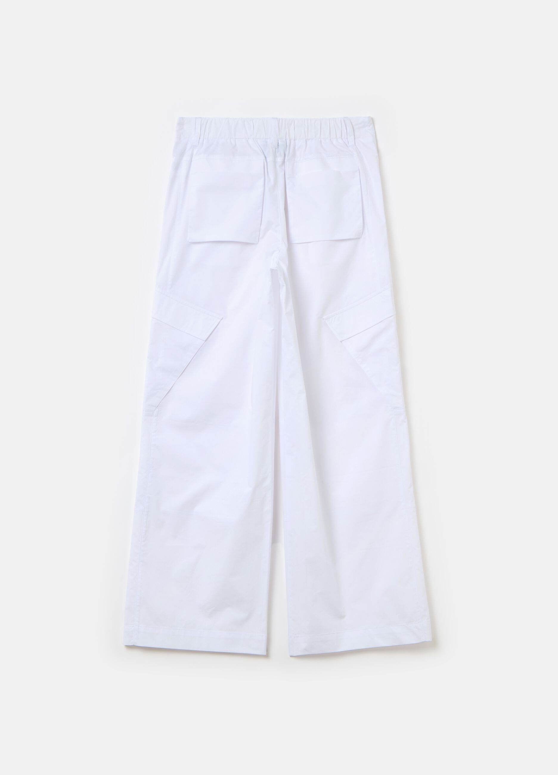 Light Cargo Wide Leg Pants White