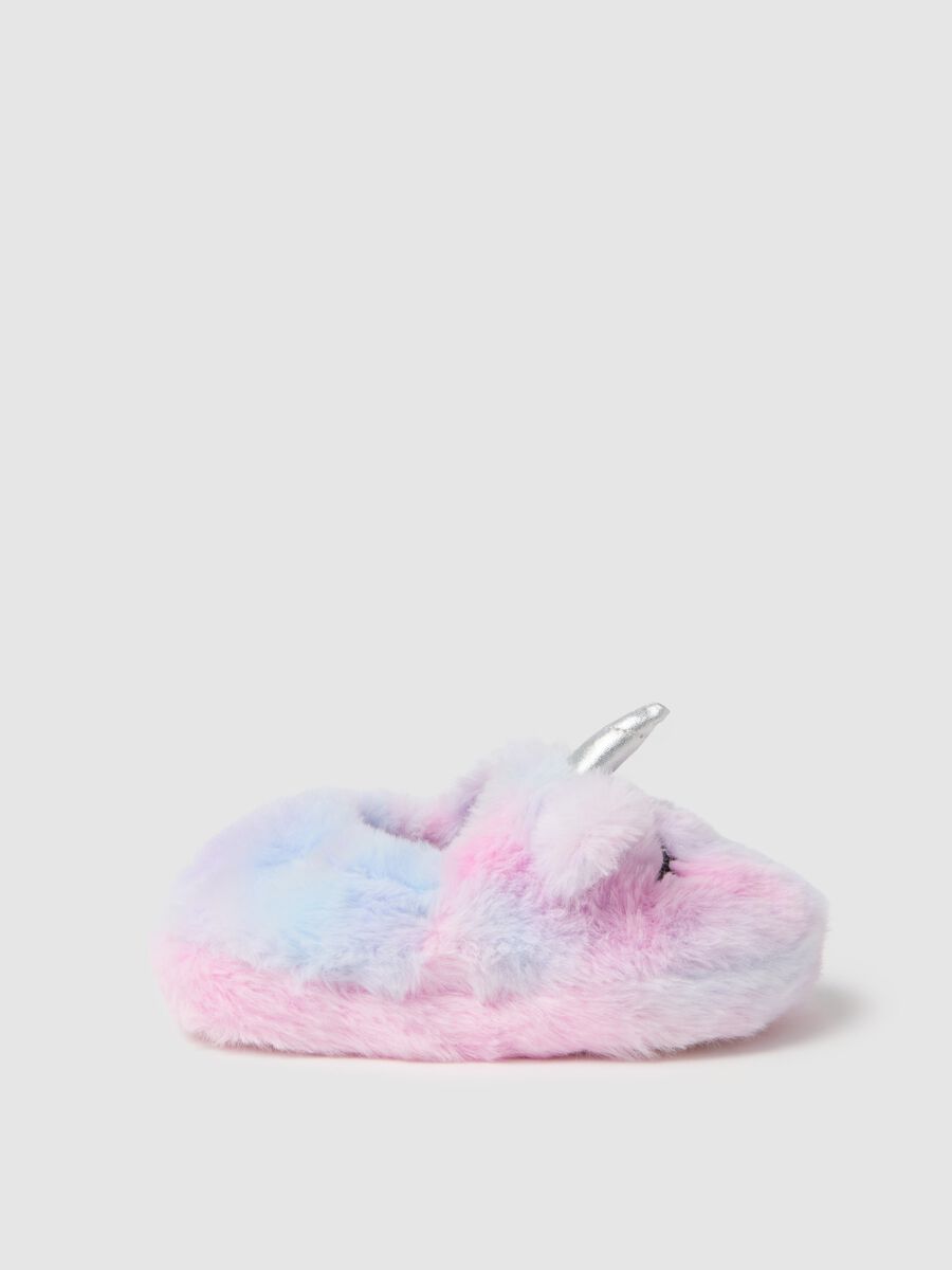 Multicolor Plush Slippers_0
