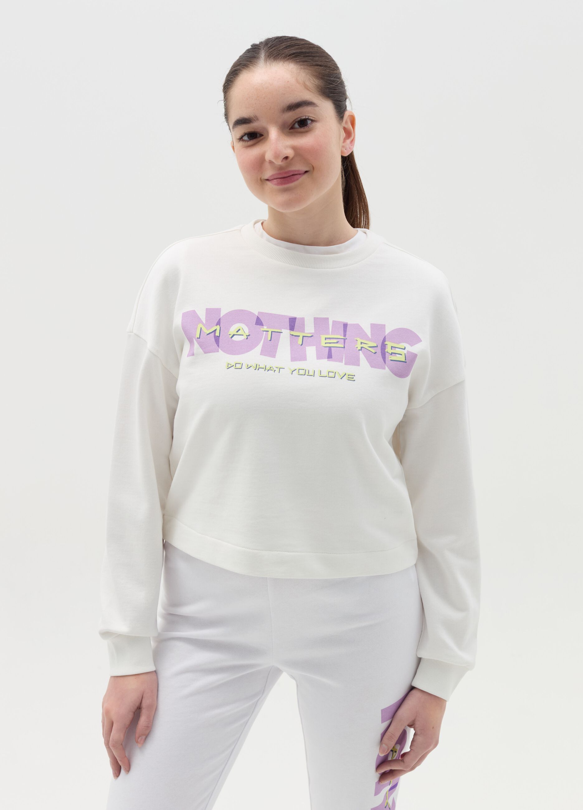 Crop sweatshirt with print