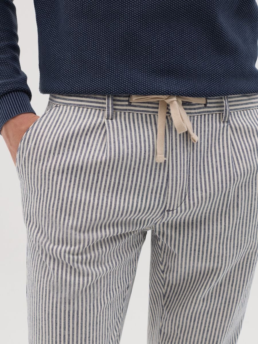 Pantaloni da uomo in cotone elasticizzato bianchi slim fit_2