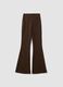 Brown flared trousers in stretch viscose_0
