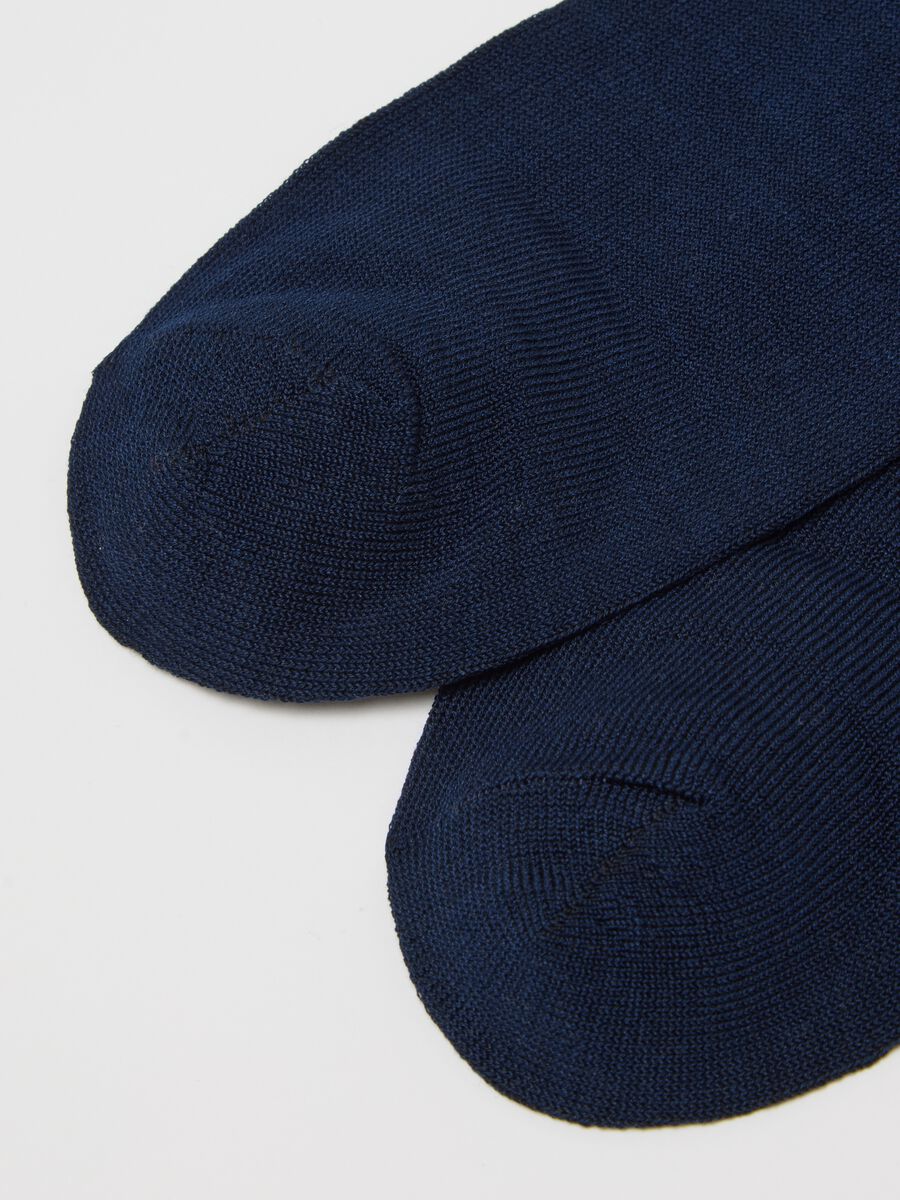 Blue Cotton Blend Socks Set_1