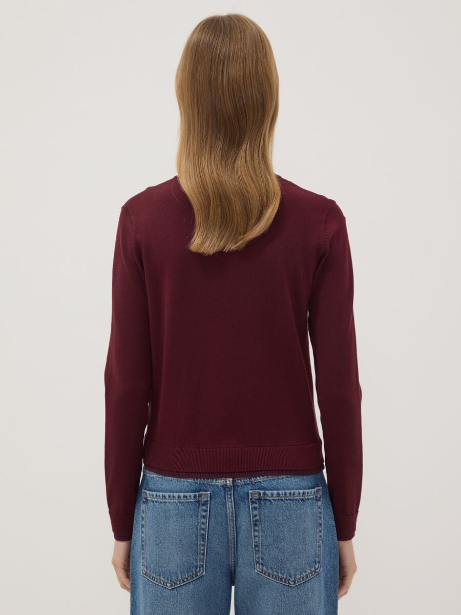 Maglia rossa in misto viscosa a maniche lunghe_3