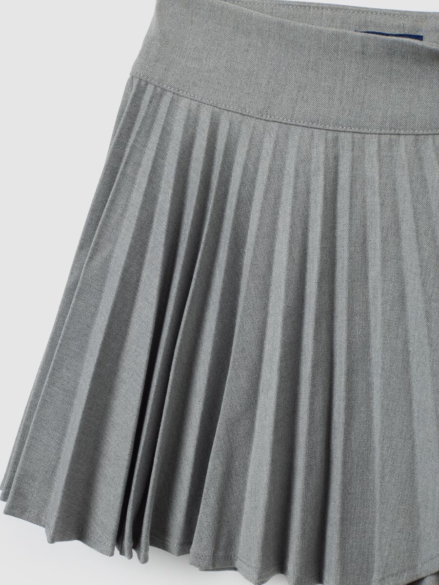 Grey pleated skirt for girls_3
