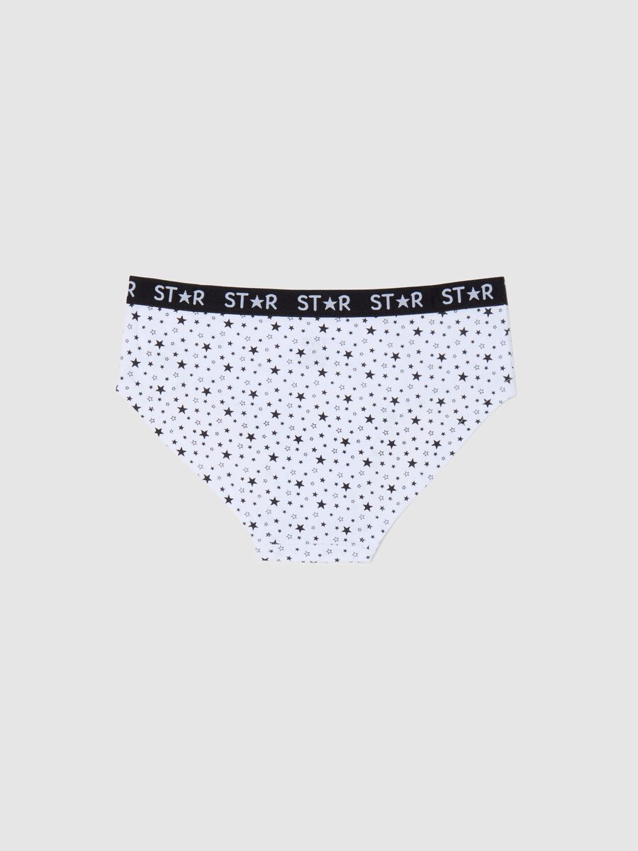 Culotte in cotone stretch con stampa stelle _1