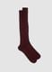 Red long ribbed socks in pure cotton_0