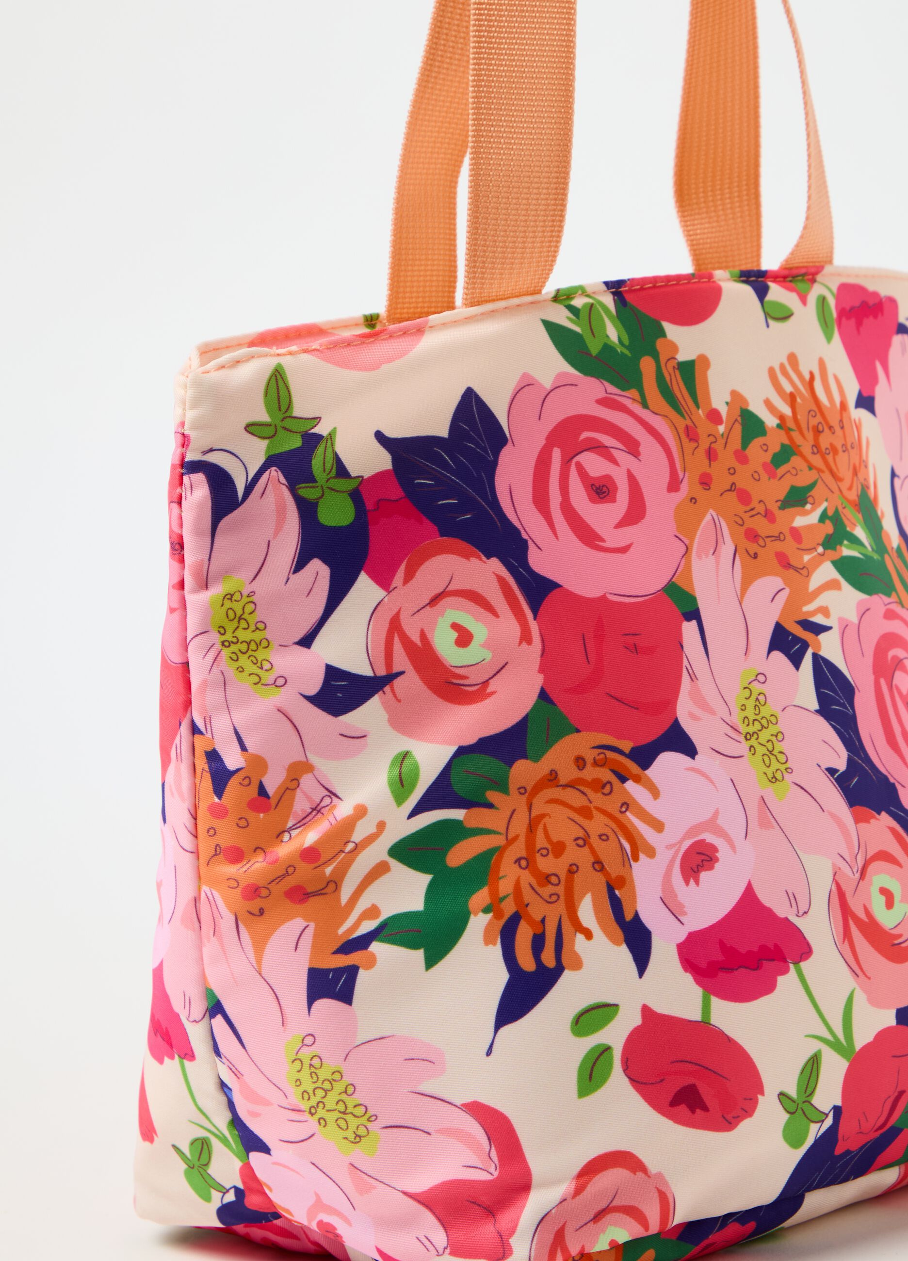 Floral lunch tote bag