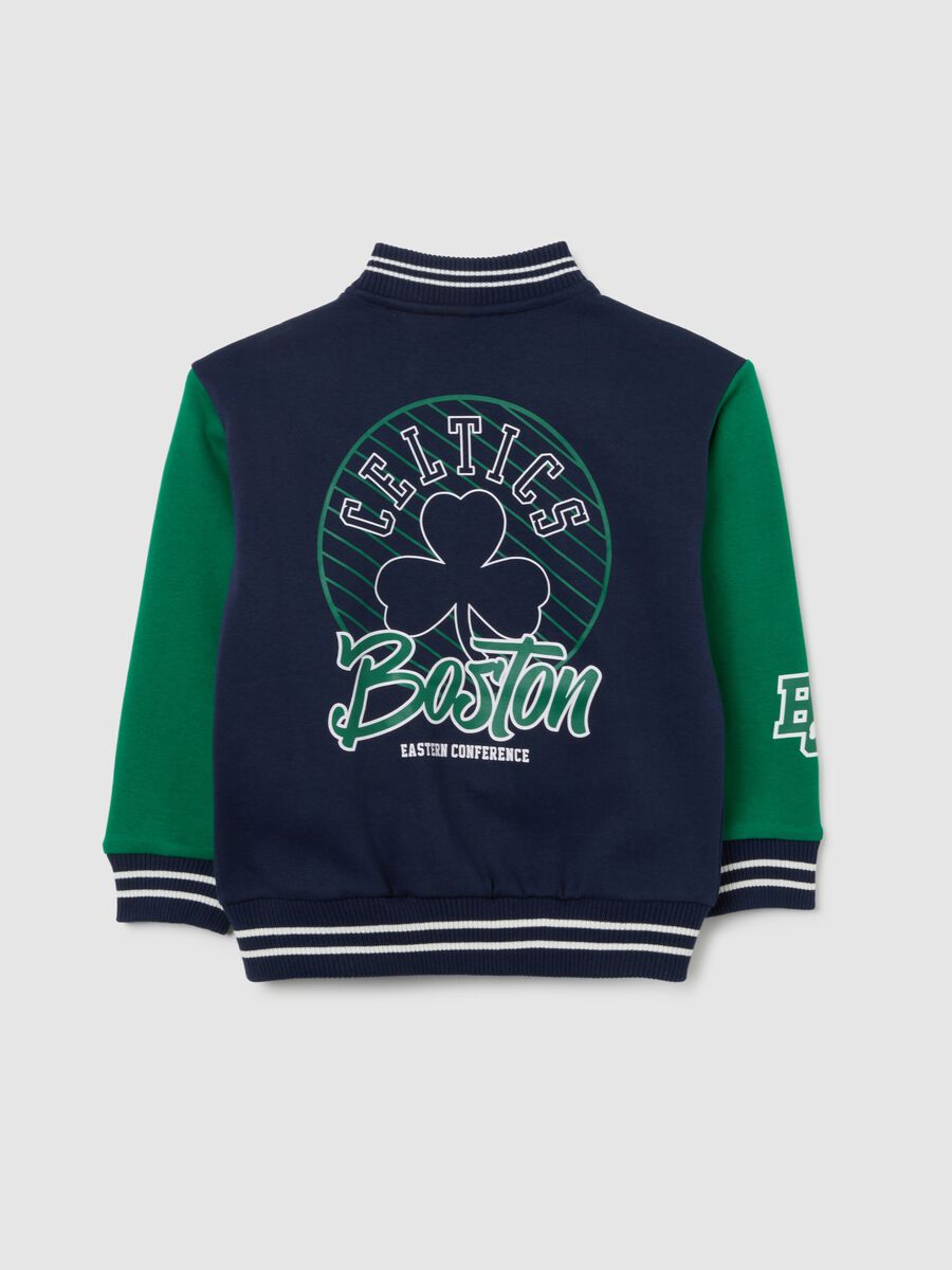 Kids' blue cotton blend sweatshirt, regular fit with Boston Celtics print_1