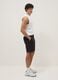 Black regular-fit stretch jogger Bermuda shorts_0