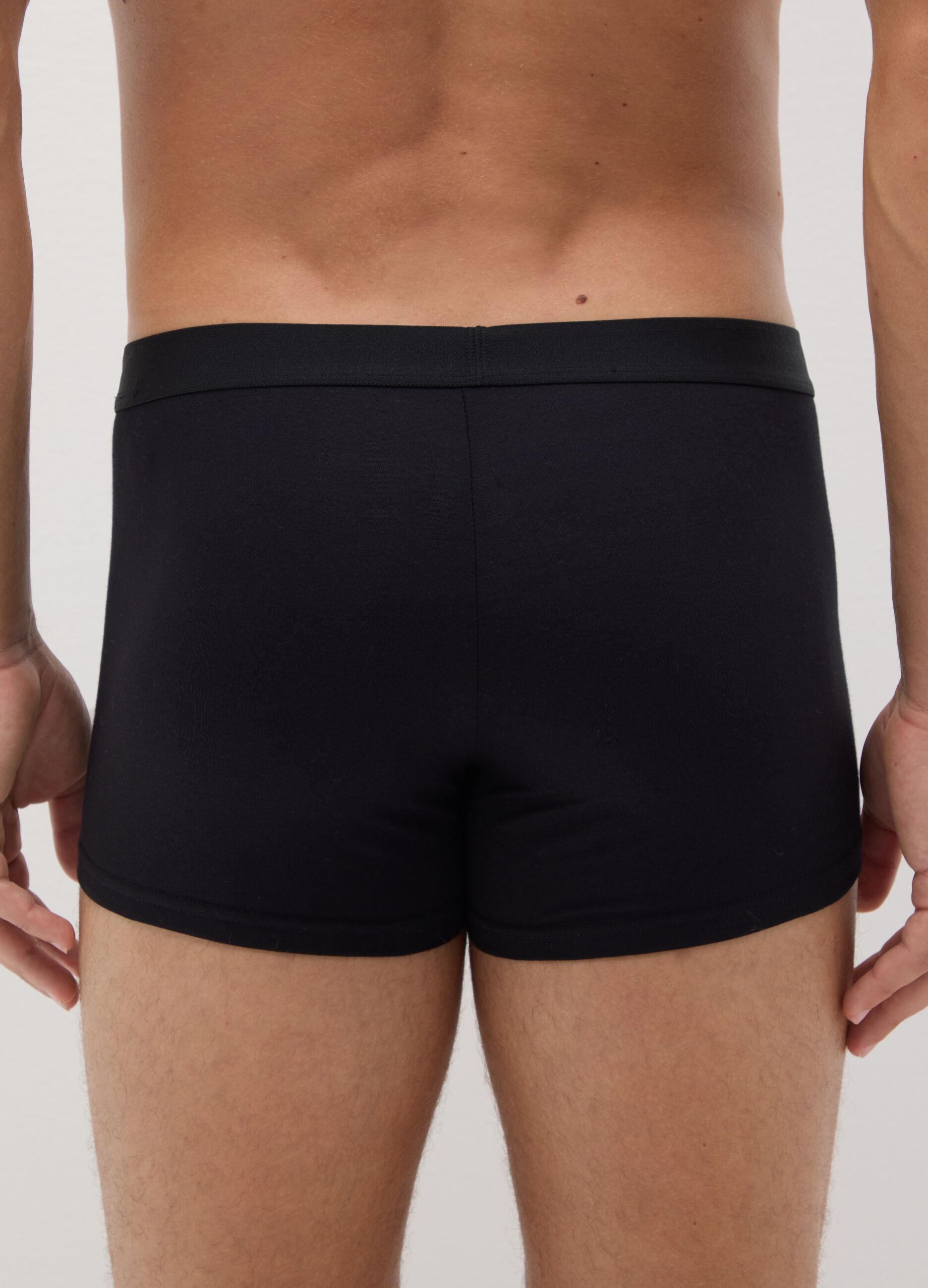 Regular fit black cotton boxer set