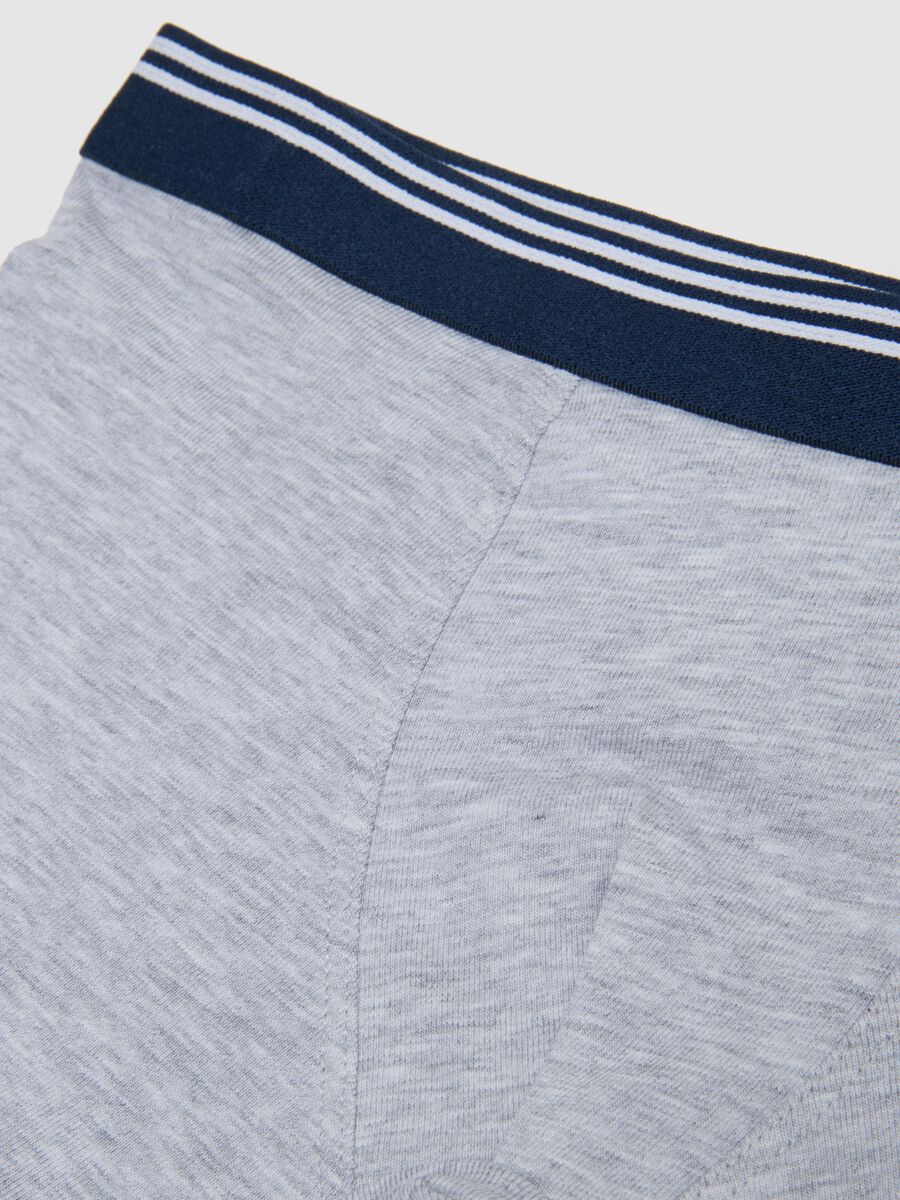 Grey children's boxer shorts in stretch cotton, regular fit_3
