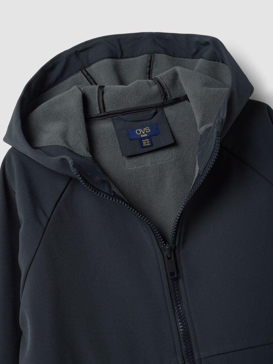 Grey hooded stretch-fabric jacket for boys_4