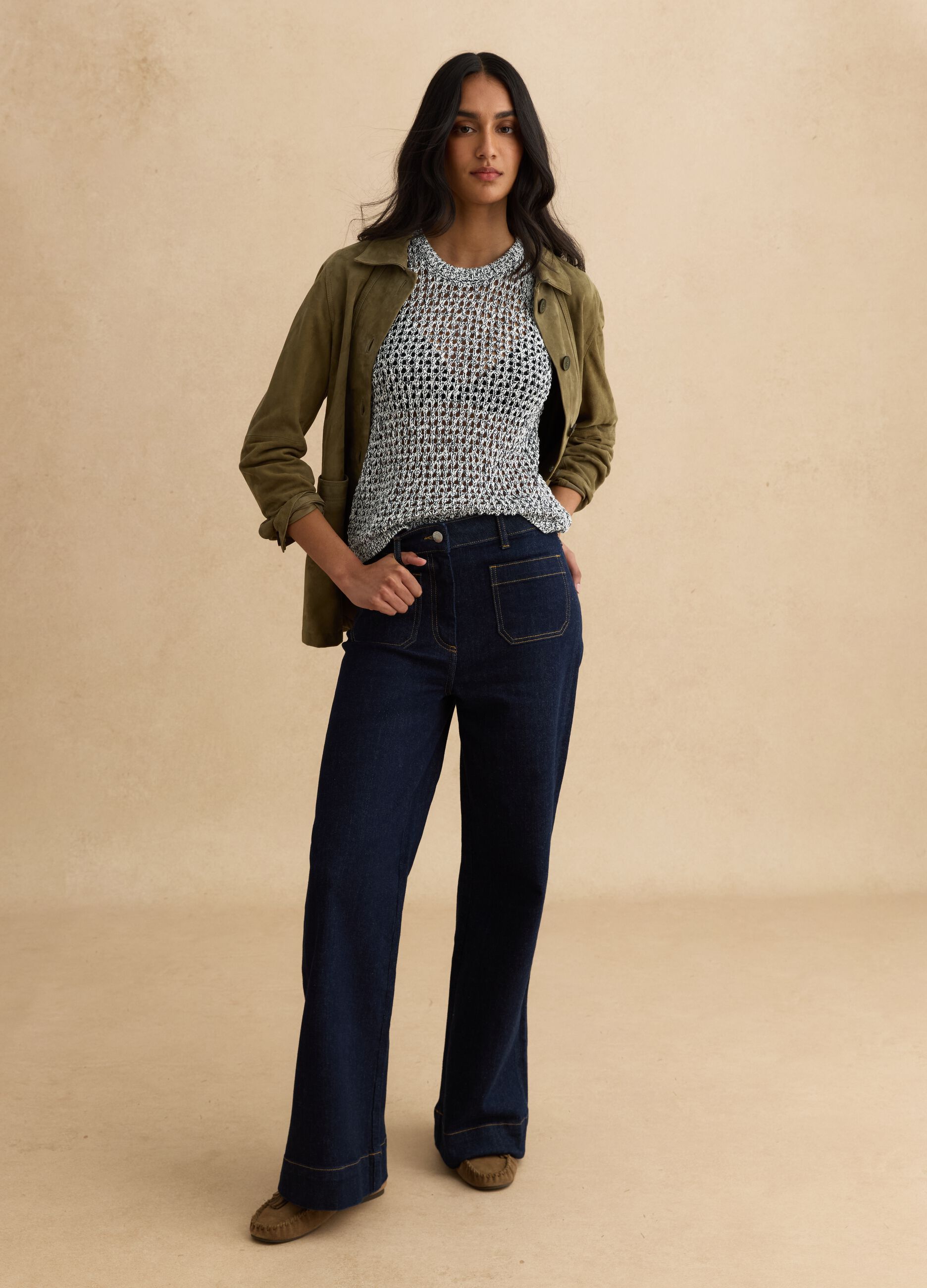 Blue Stretch Cotton Trousers Regular Fit