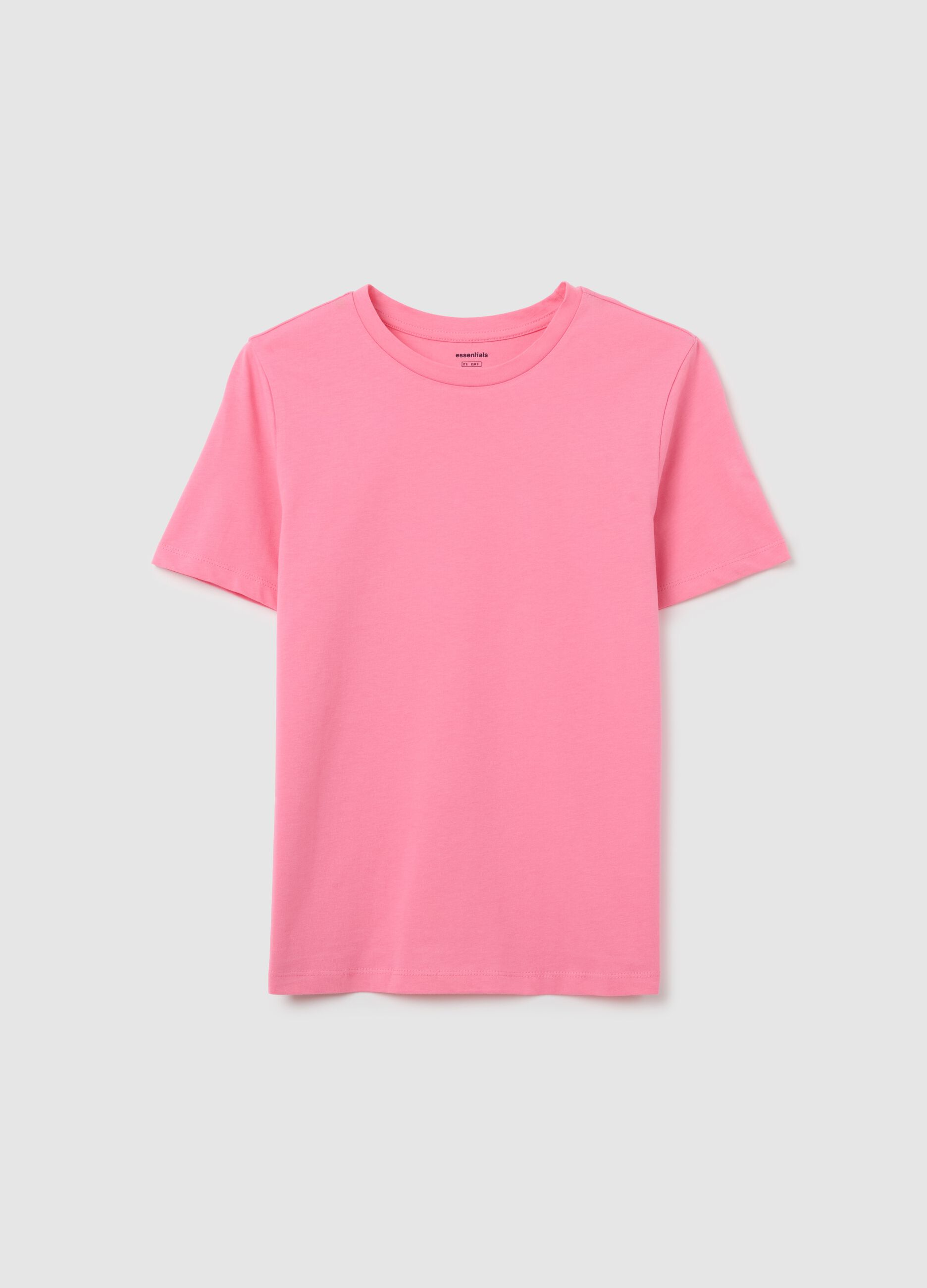 Women's pink pure cotton regular fit T-shirt