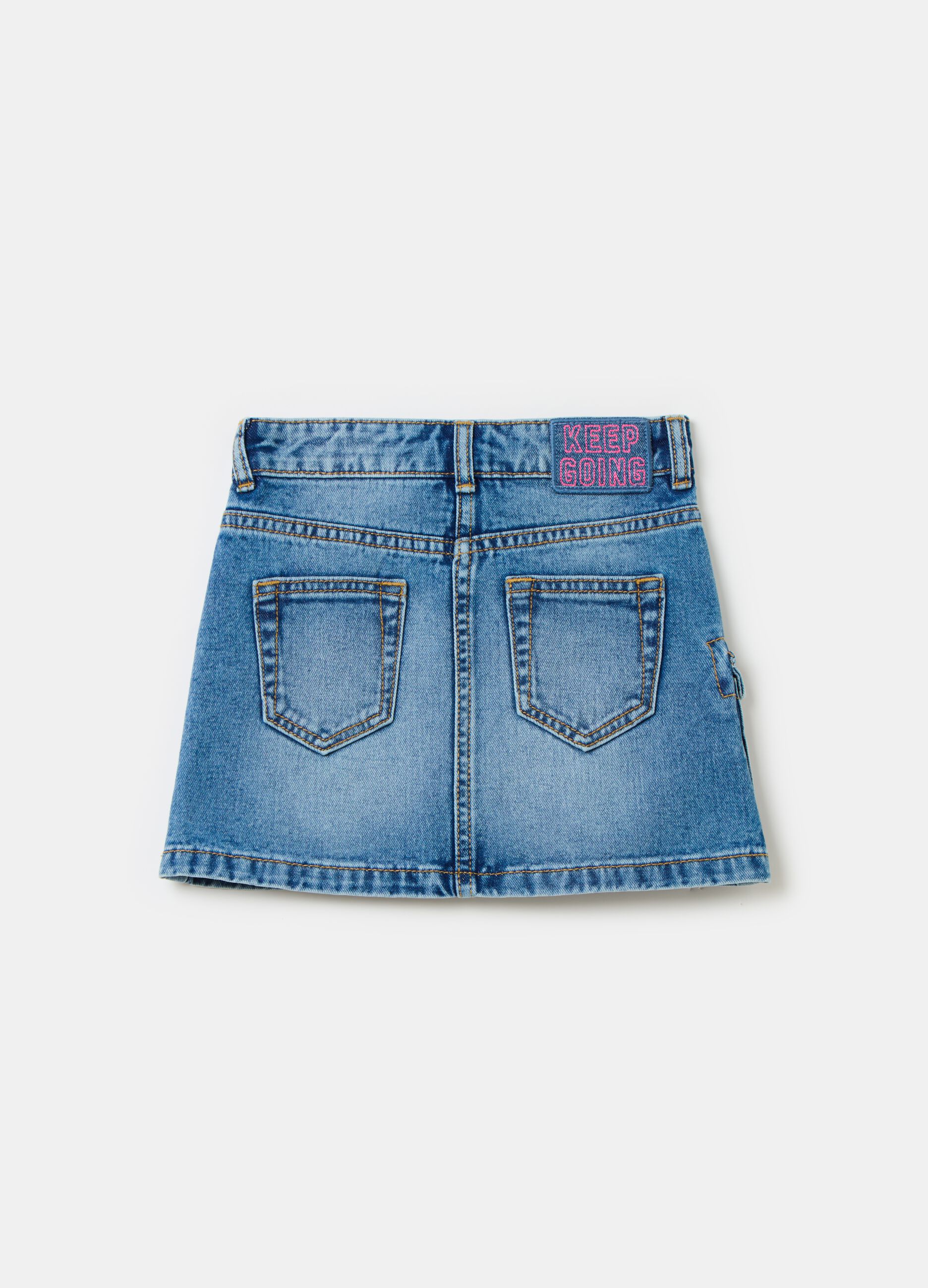 Minigonna in denim con patch