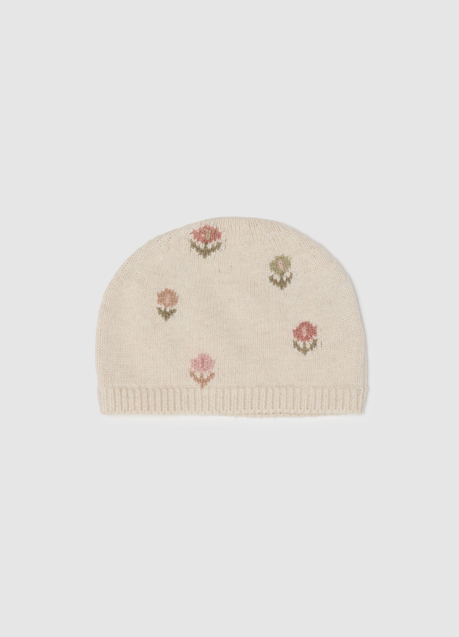 Baby Girl Hat in Pure Beige Cotton
