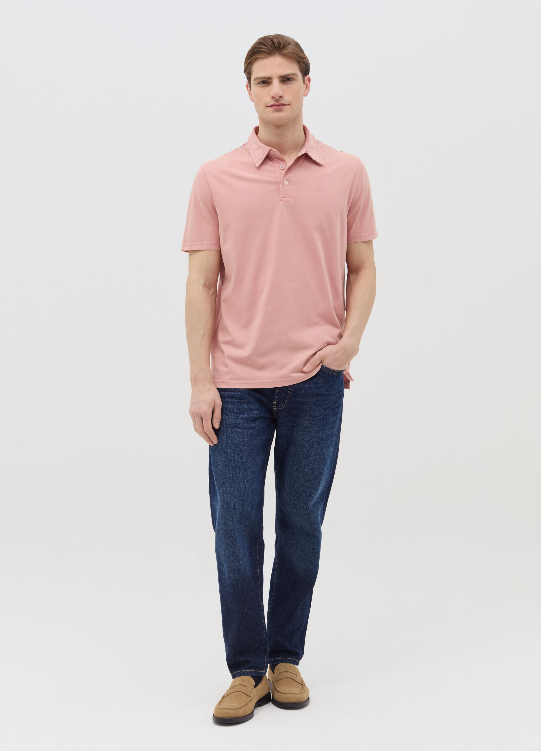 Regular-fit polo shirt in jersey