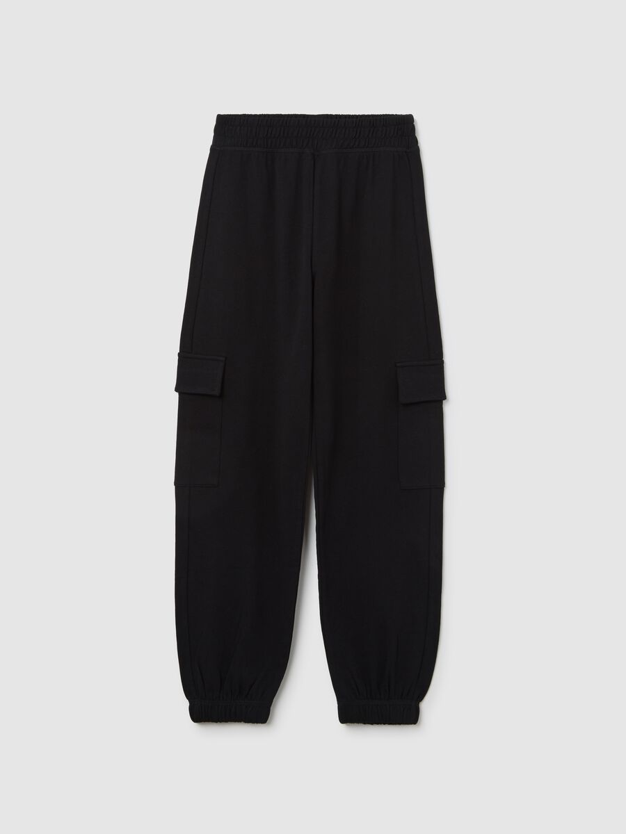 Joggers cargo con profili elasticati_0