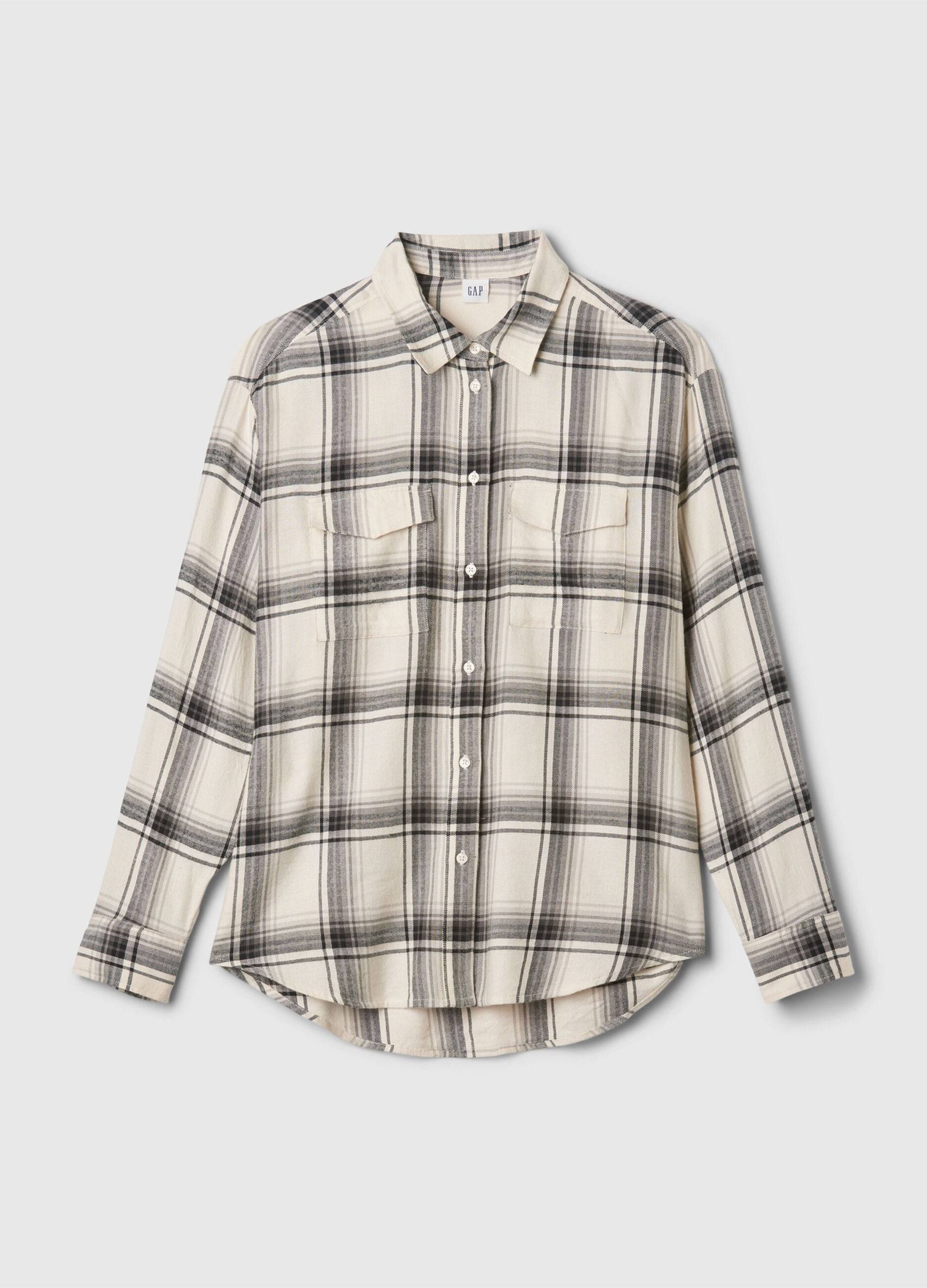 Check flannel shirt with pockets