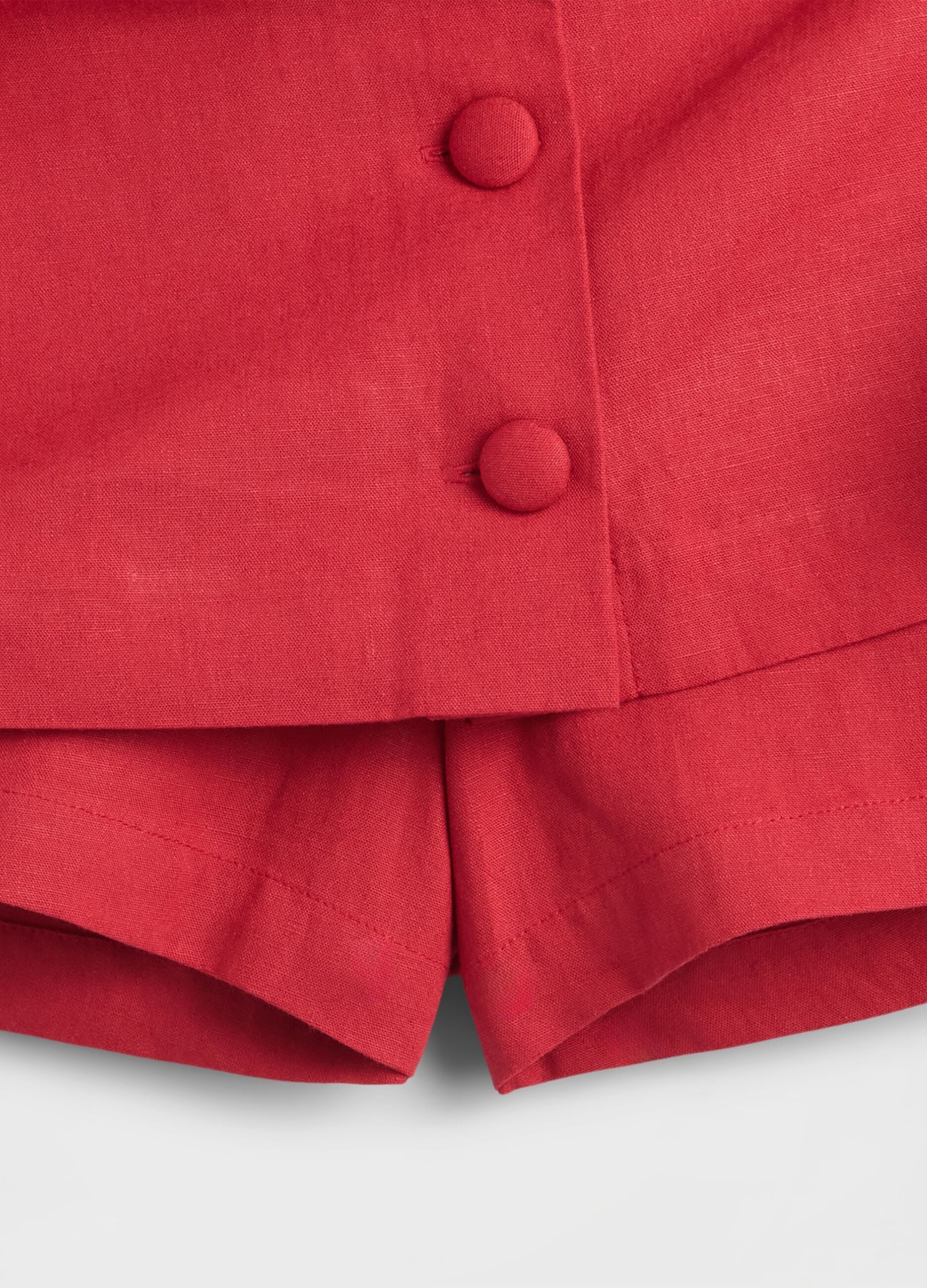 Red linen-blend skirt regular fit