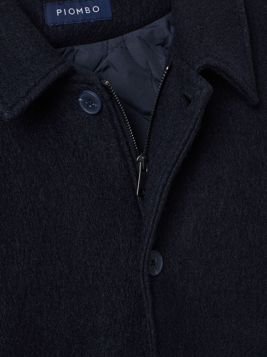 Shacket blu navy imbottita in misto lana e viscosa_1