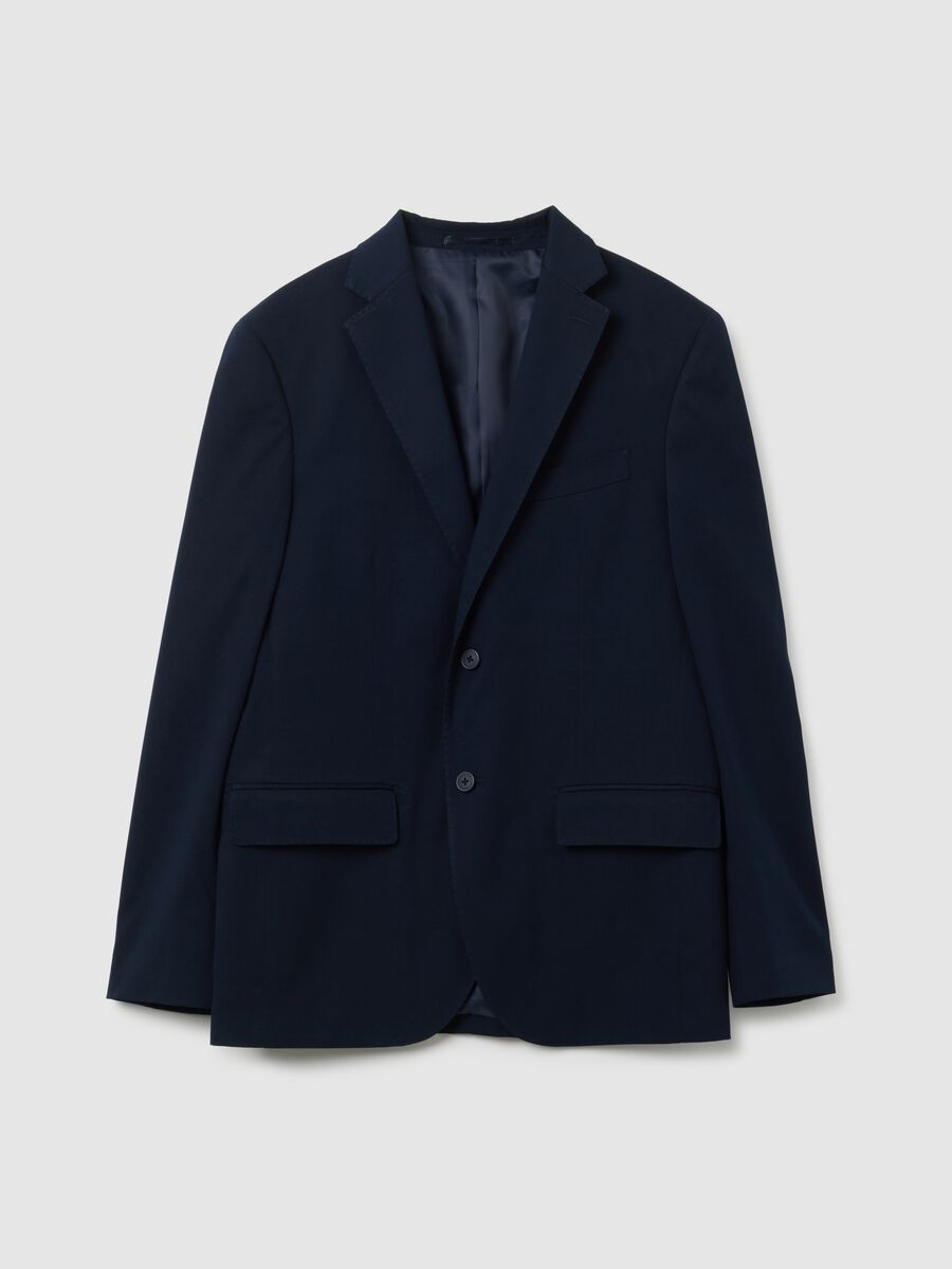 Regular Fit Blue Mixed Jacket_4