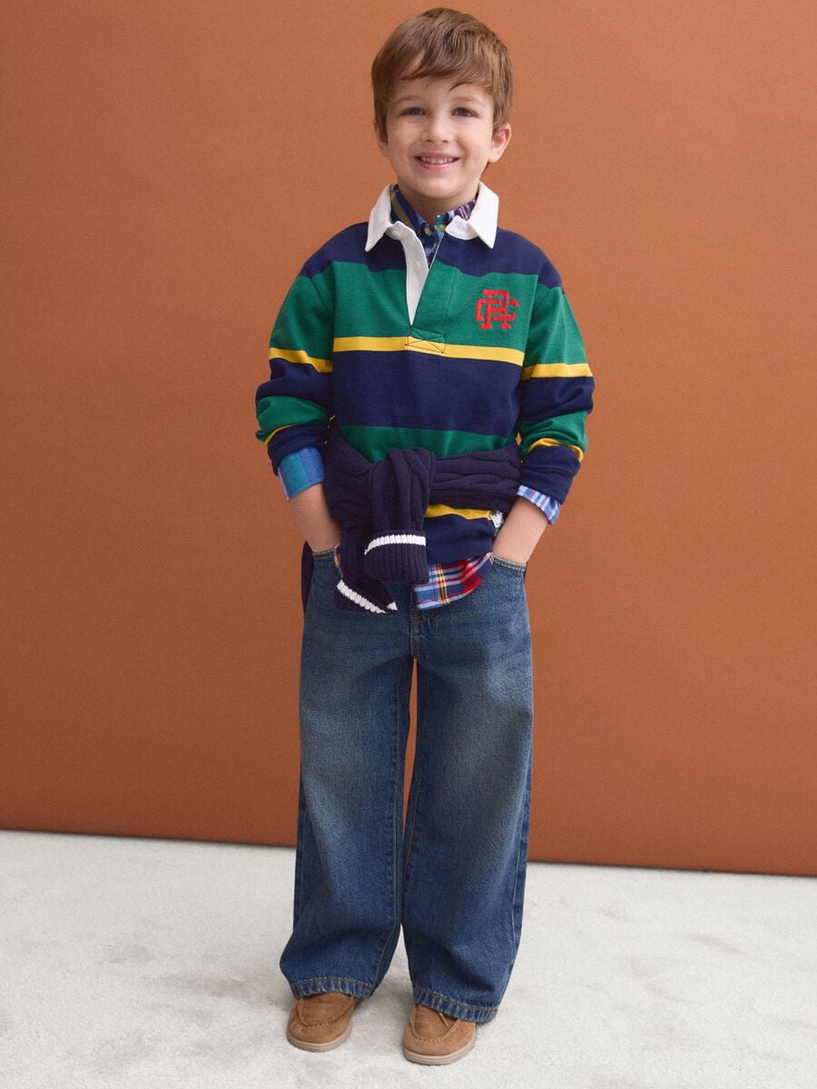Boys&rsquo; blue 100% cotton skater-fit jeans_0
