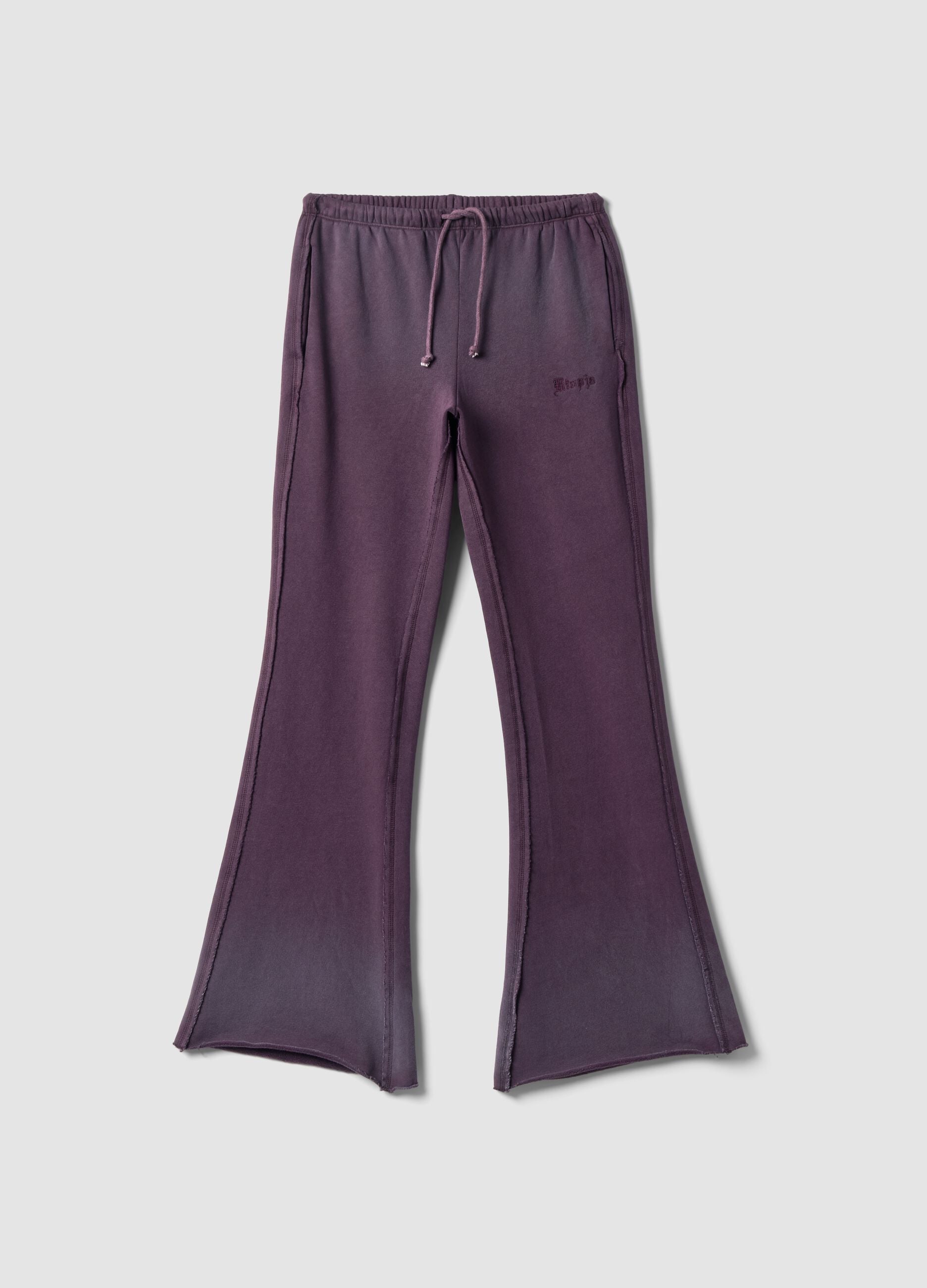 Sun-Faded Burgundy Flare Sweatpants