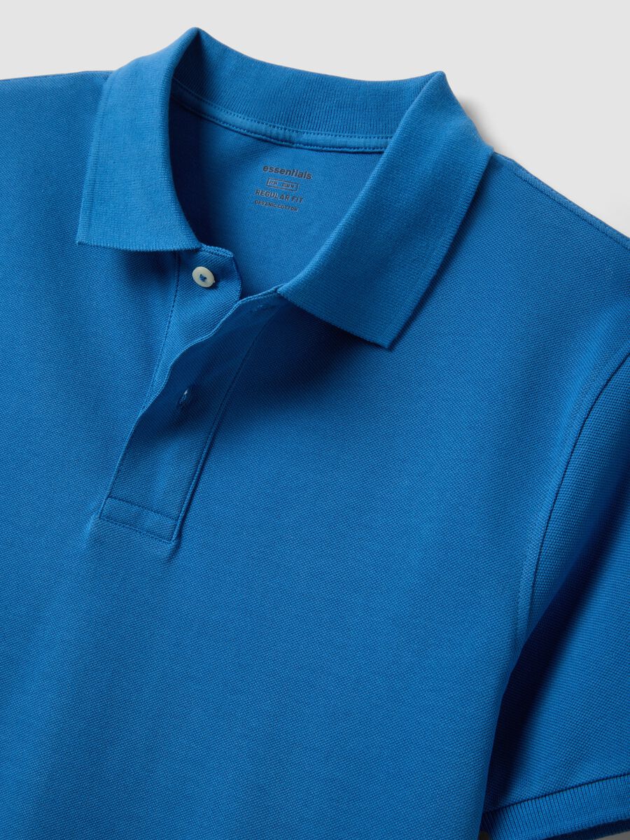 Navy blue organic cotton regular-fit short-sleeve polo_5