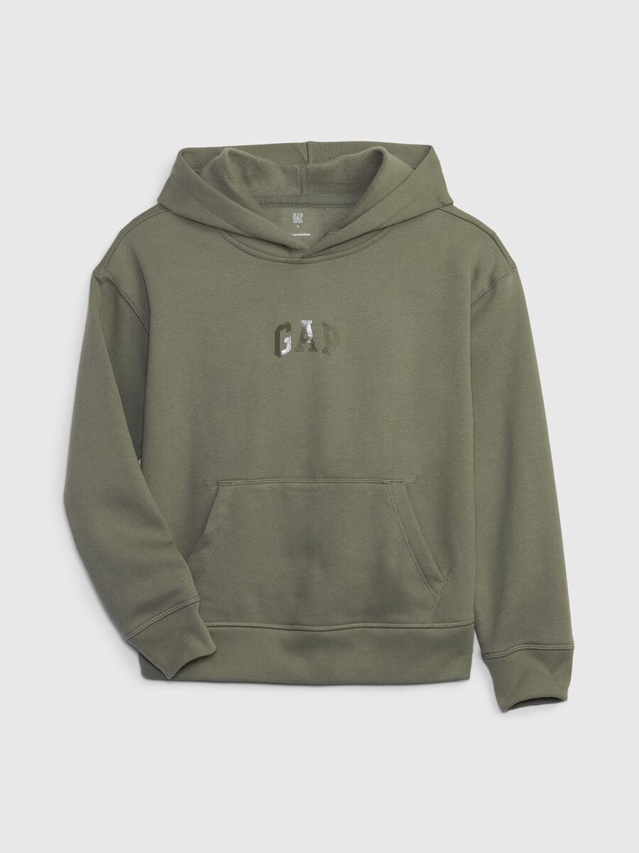 Felpa in cotone con cappuccio e logo_0