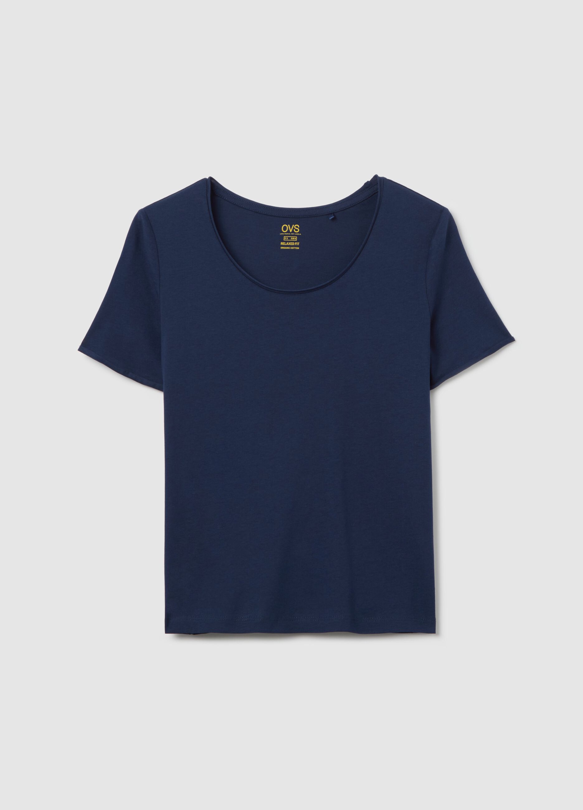 T-shirt relaxed fit in cotone blu