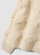 Beige knit jumper with fringes and crew neck for girls_2